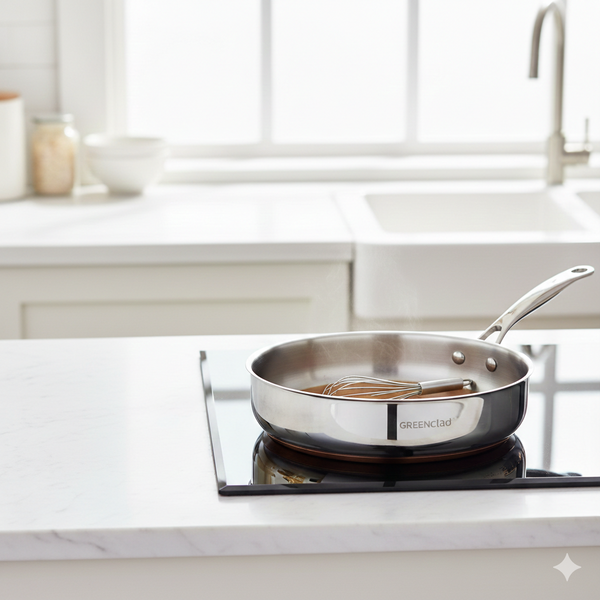 GreenClad 18G Stainless Steel Frying Pan — Pure Steel, Zero Coating